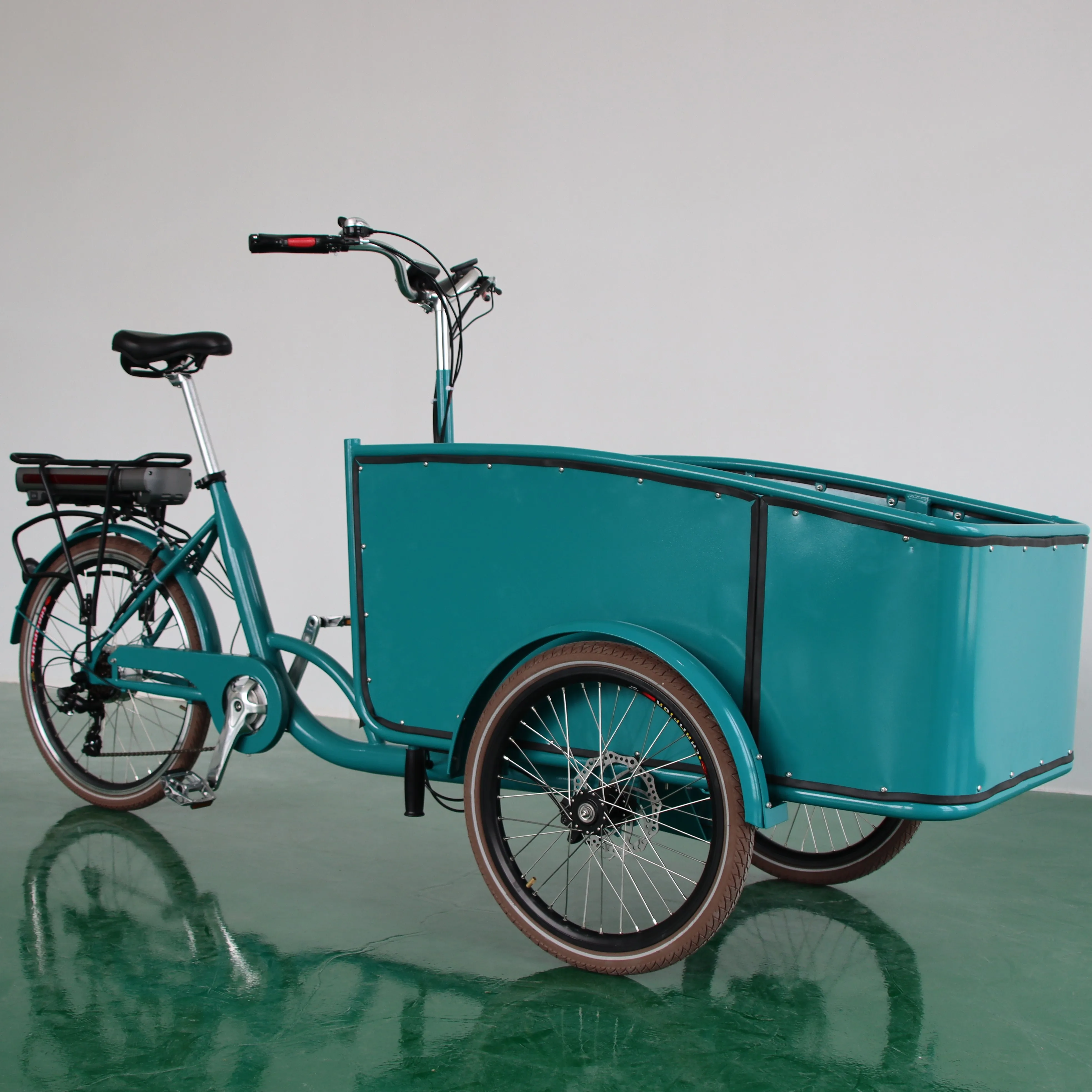3 Wheel Cargo Bike Electric Tricycle With Cargo Box Wooden Bike For