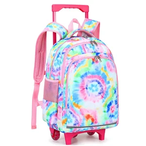 New Arrival Mochila Con Ruedas Kids Girls Trolley Backpack School Bags with Wheels
