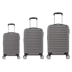 Abs Carry on Luggage 3 Piece Sets Gray Business Suitcases With Spinner Wheels Durable Hard Shell Carry on Luggage Sets
