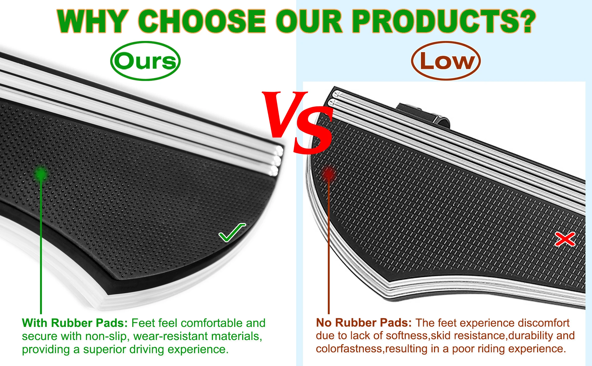 Motorcycle Defiance Rider Rear Floorboards Highway Footrest Pegs For