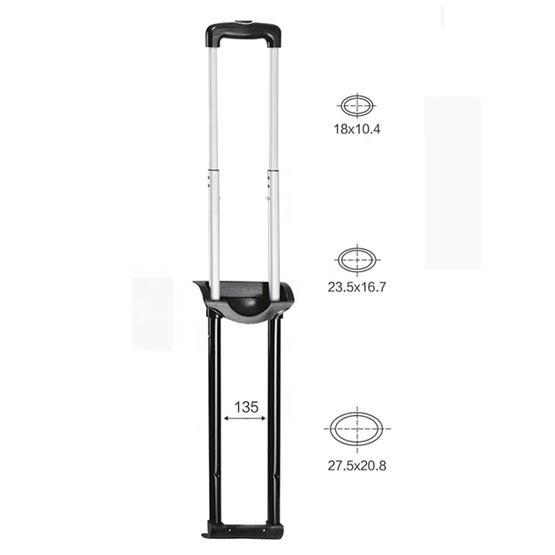 Extendable Retractable Push Button Luggage Handles Parts