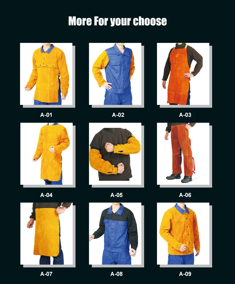 TKweld Customer Large XXXXL Size Leather Welding Uniform Heat Resistant Safety Clothing Welding Work Clothes manufacture