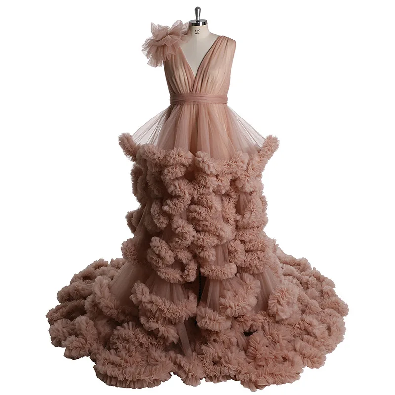 Sexy Female Baby Shower Dress Tulle Maternity Photoshoot Clothes Long Women Pregnancy Dress for Photography Pregnant Woman Gowns
