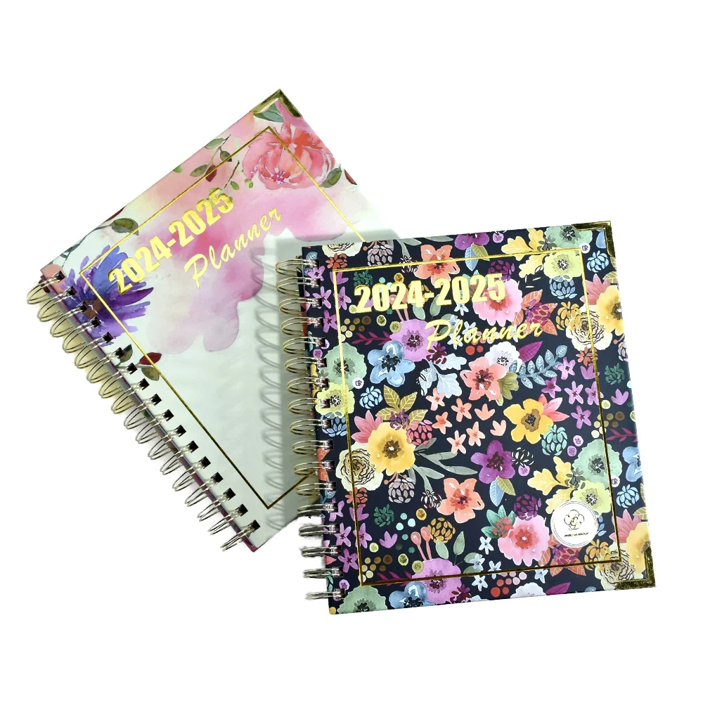 Free Sample Custom 2024-2025 Hardcover Monthly Planner Calendar Mother Day Monthly Planner Notebook
