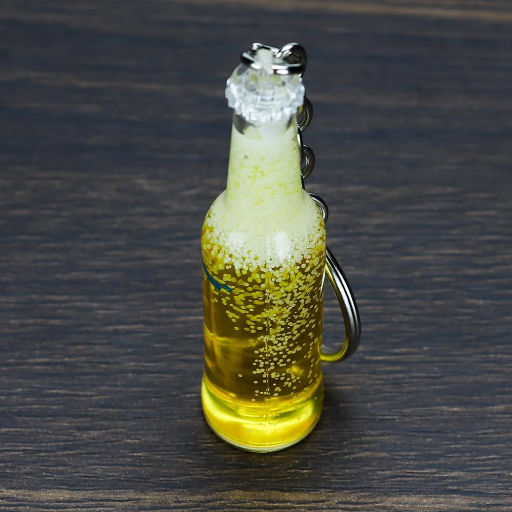 Acrylic PMMA Magic Pearl Crystal Upward  Sand Glowing Water Wine Glass Beer Bottle Bubble Coffee Juice Drink Keychain