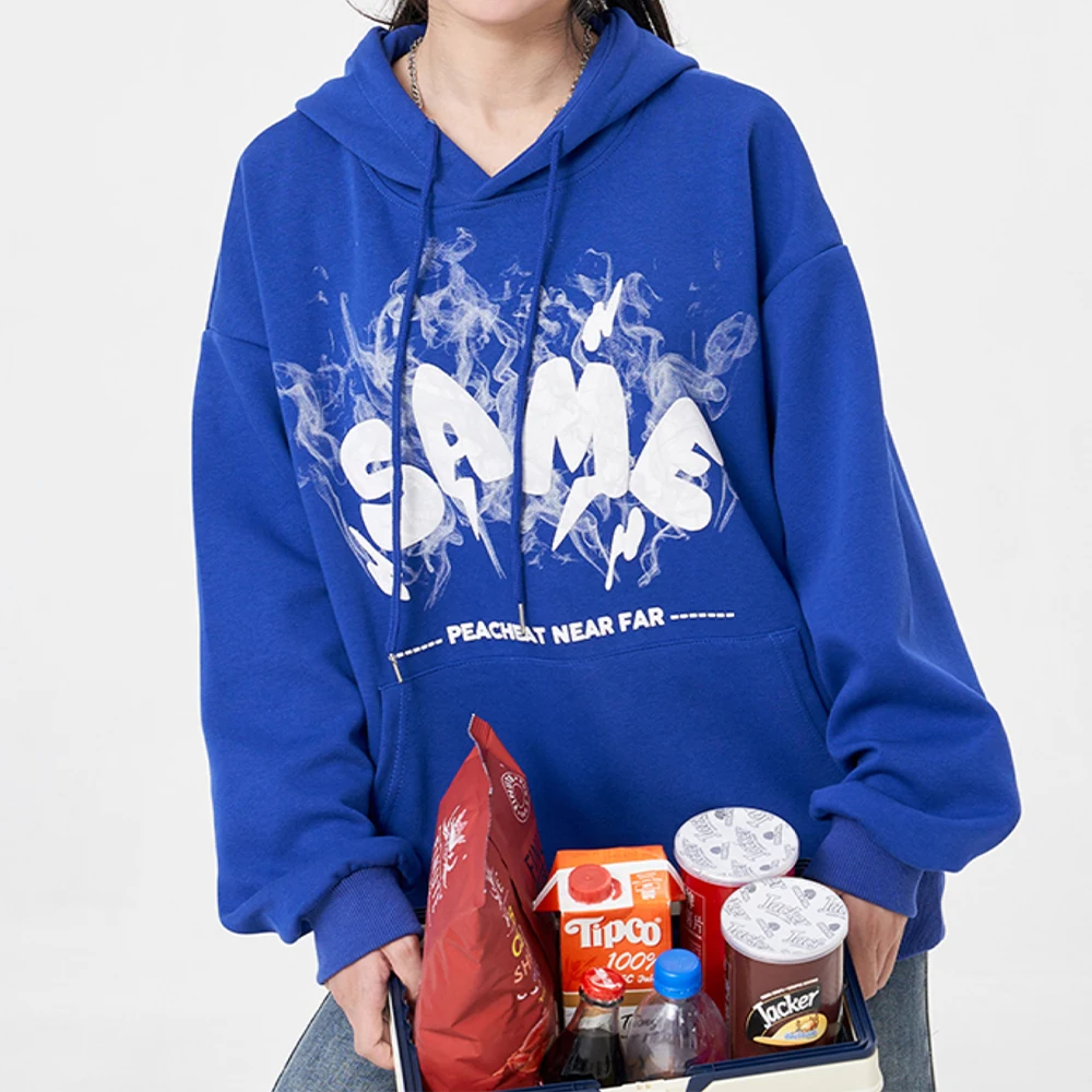 High Quality Men's Oversized Hoodie Custom 3D Puff Print Heavyweight Cotton  Fleece Acid Washed Effect Street Wear Autumn Season