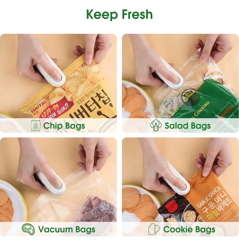 2025 Home Mini Sealing Machine Rechargeable Multi Functional Small Sealing Machine Creative Mini Snack Bag Sealing