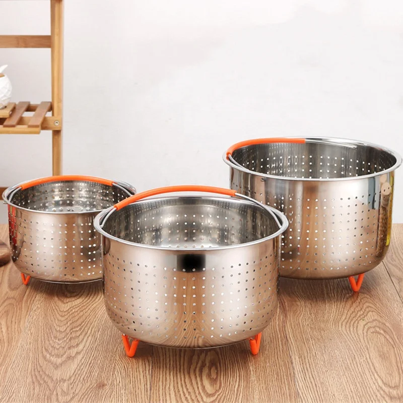 304 Stainless Steel Food Steamer Basket with Silicon Handle Prssure Rice  Cooker Steam Basket Kitchen Strainer Colander - China 304 Stainless Steel  Food Steamer Basket and Food Steamer Basket with Silicon Handle