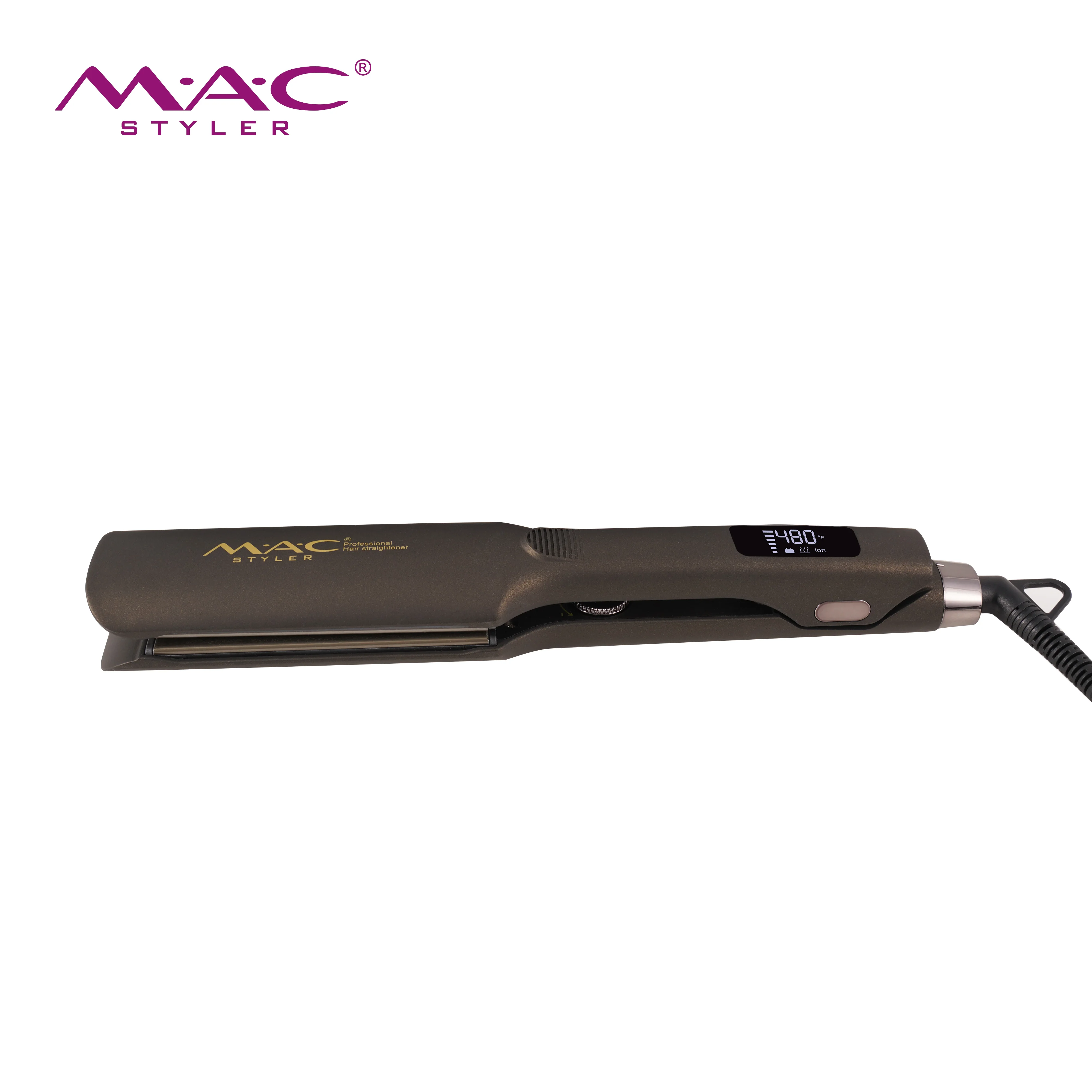 MAC Customize Your Logo Strong Flat Iron Titanium Professional Keratin Hair Treatment 2 Inch Wide Factory Hair Straightener