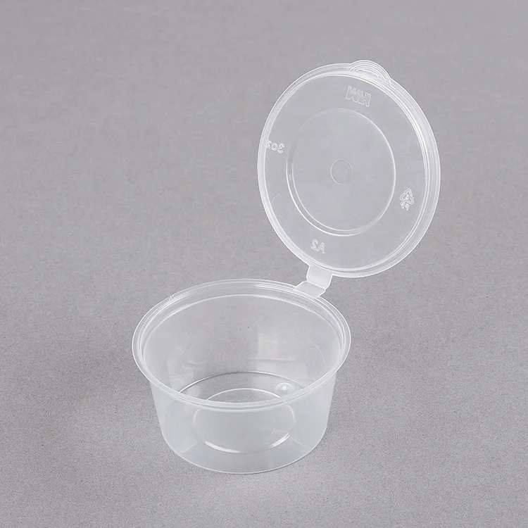 Environmental Food Packaging 1oz Disposable pp Restaurant Plastic Sauce  Container Tiny Plastic Dipping Sauce Cups