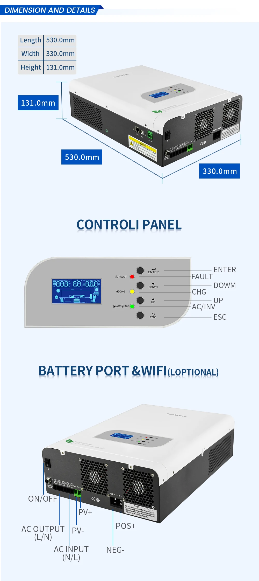 Techfine 10KW Solar Hybrid Inverter - Efficient & Reliable