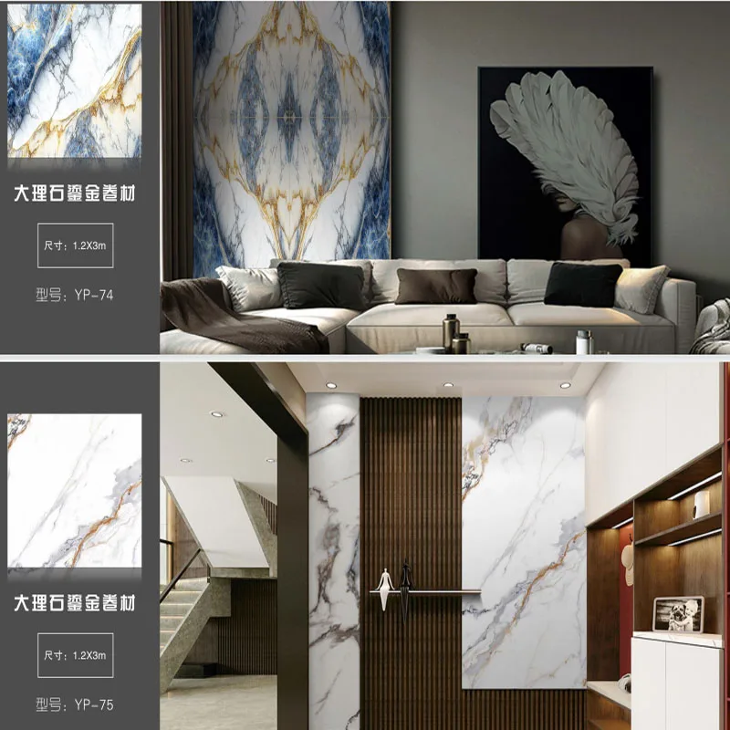 Peel and Stick Texture Soft Self-adhesive Pe Foam Wall Panel 3d Marble Pattern Mural Wallpaper