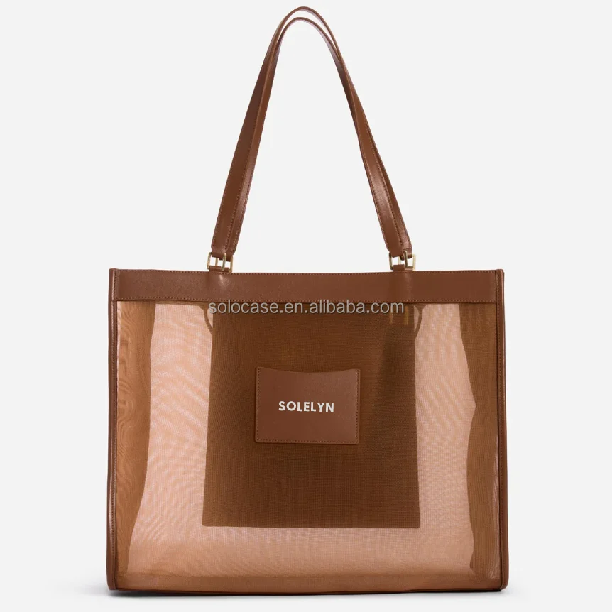 Beach Leather Mesh Bag