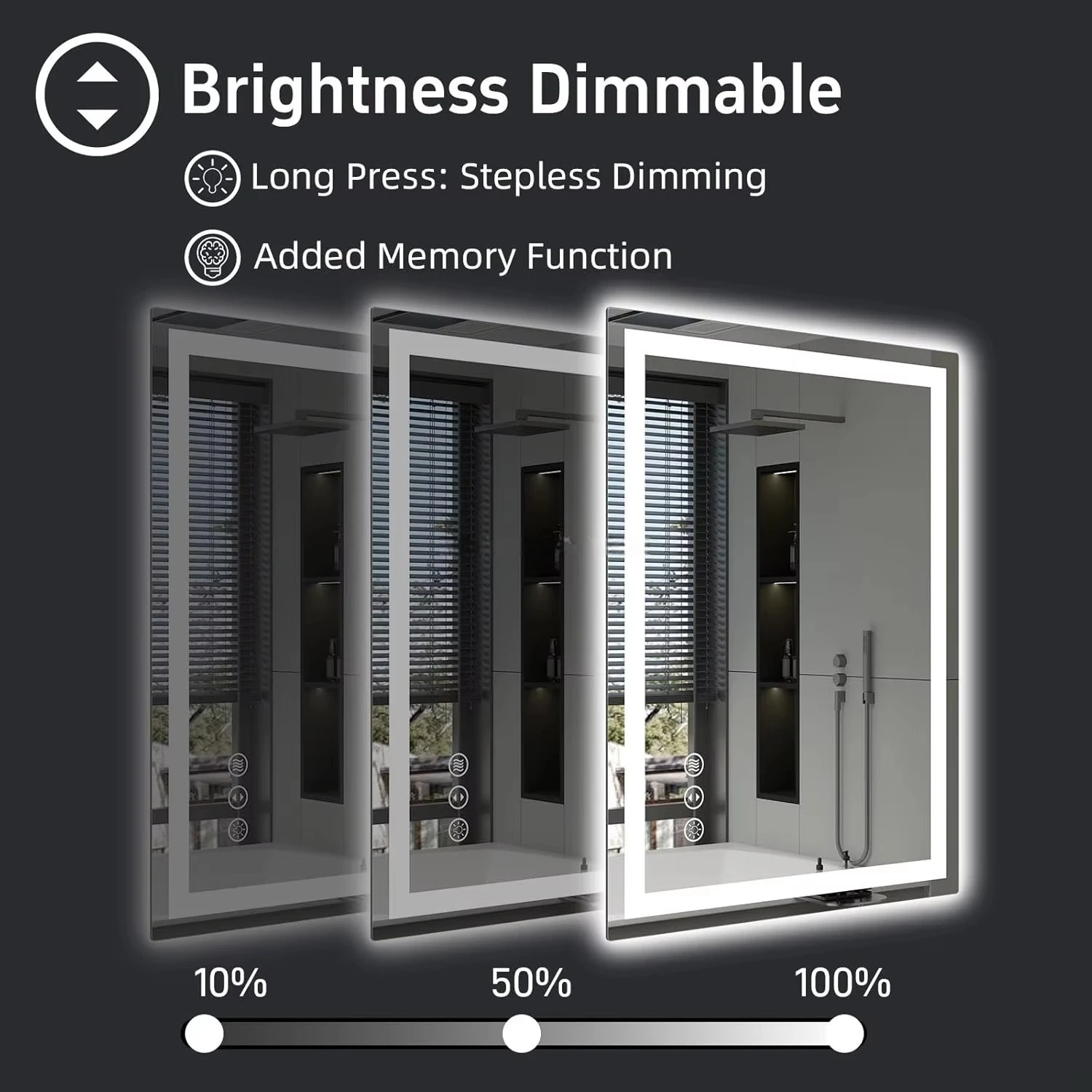 product modern led framed bathroom wall mirror rectangle anti fog ip44 rating smart wall mounted mirror-5