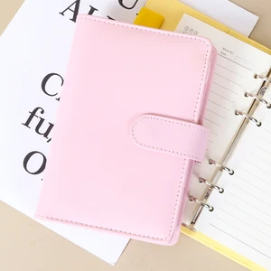 Custom Wholesale Macaron Color Agenda Notebook PU Leather Cover to Do List Notebook A6 Loose-leaf Daily Planner Notebook