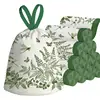 Tear-free printed mugwort drawstring garbage bags