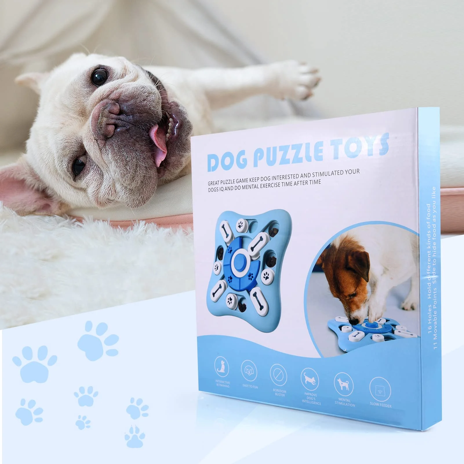 Interactive Dog Toys Bone Shape Covers Dog Treat Puzzle Games Slow Feeder Dog  Puzzle Toy For Puppy Training