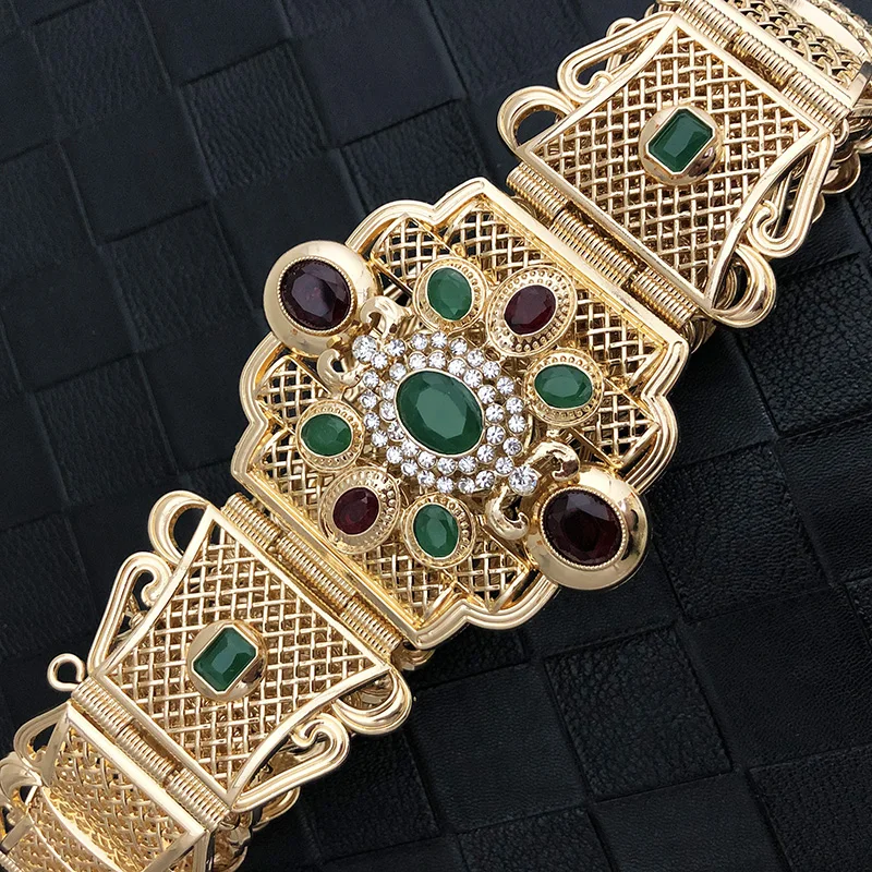 Moroccan metal belt caftan jewelry Algerian wedding belt for women sparkly crystal wedding jewelry for Moroccan woman