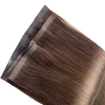 2024 New Skin Pu Weft Wholesale long strip tape Seamless Invisible Virgin Hair Tape In Extensions Russian Hair Seamless Tape Ins