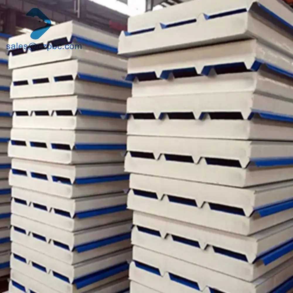 Customized PU Foam Polyurethane PUR PIR PUF Insulated and Fireproof Corrugated Sandwich Panels for Ceiling