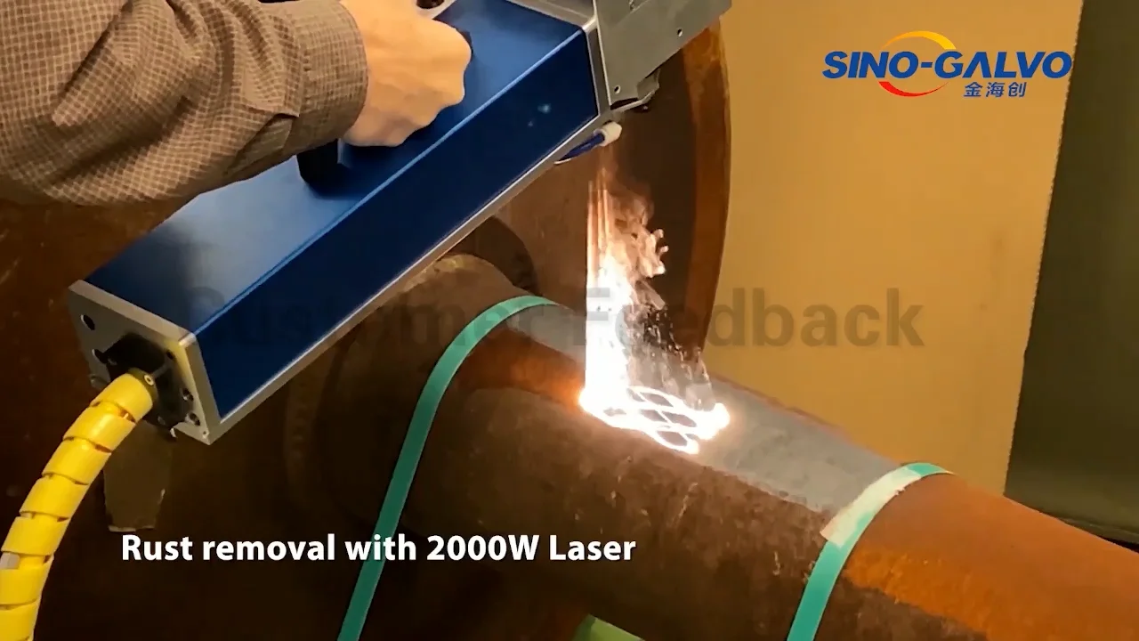 Sino Galvo High Power 2000w Laser Cleaning Rust Removal Gun For Rust
