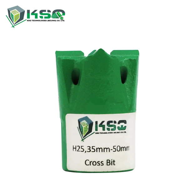 
 H25 H-Thread Steel Cross Type Button Bit For Rock Drilling Tools