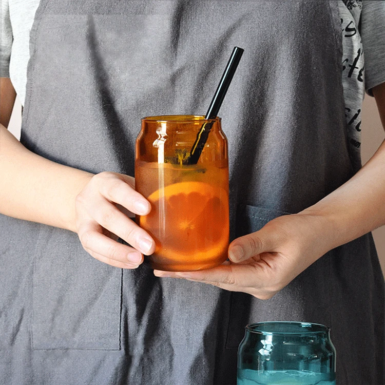 Logo Can Be Customized Borosilicate Drinking Glass Mug Beer Can for White Sublimation Transfer