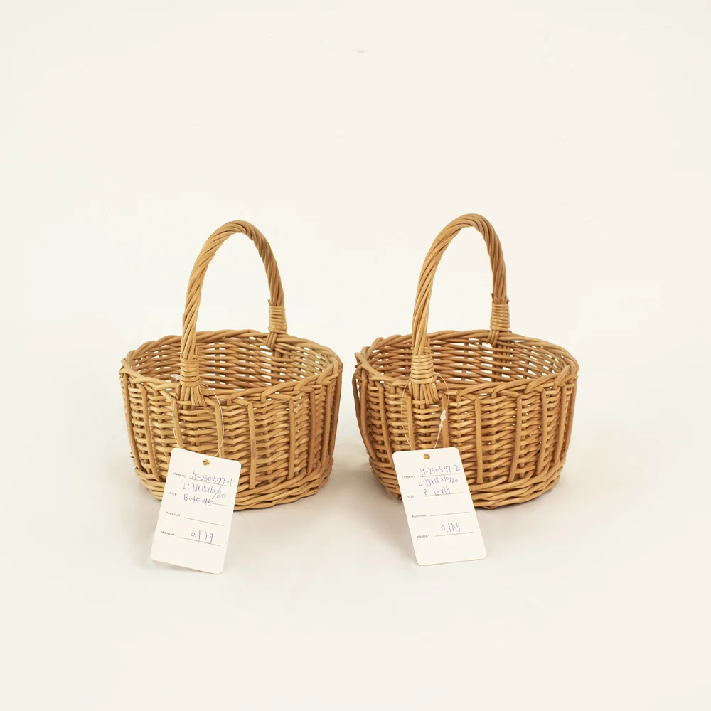 Multifunctional Angel Style Wicker Egg and Potato Basket Empty Gift Basket with Food Storage and Flower Display Functionality