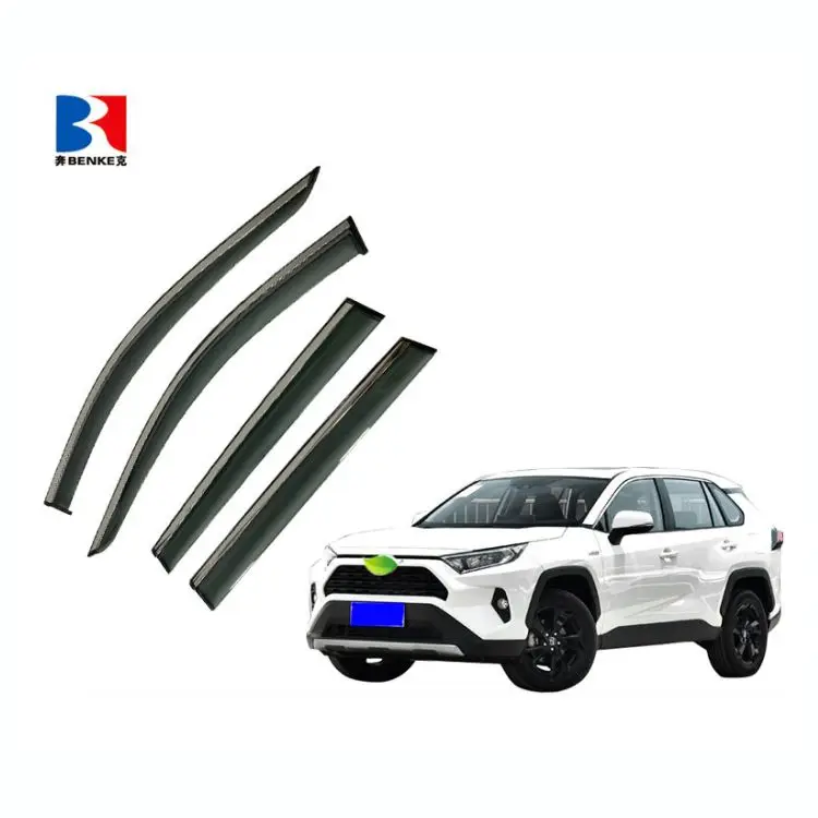 GEARTRONICS 3D Wavy Window Visors – Fit Toyota RAV4 2006-2012 – Glossy Smoked Tinted – 4pc