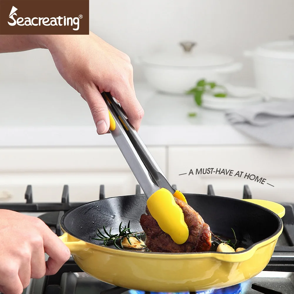 12 Inch Grill Clamps Food Utensils Stainless Steel Serving Tongs Bbq