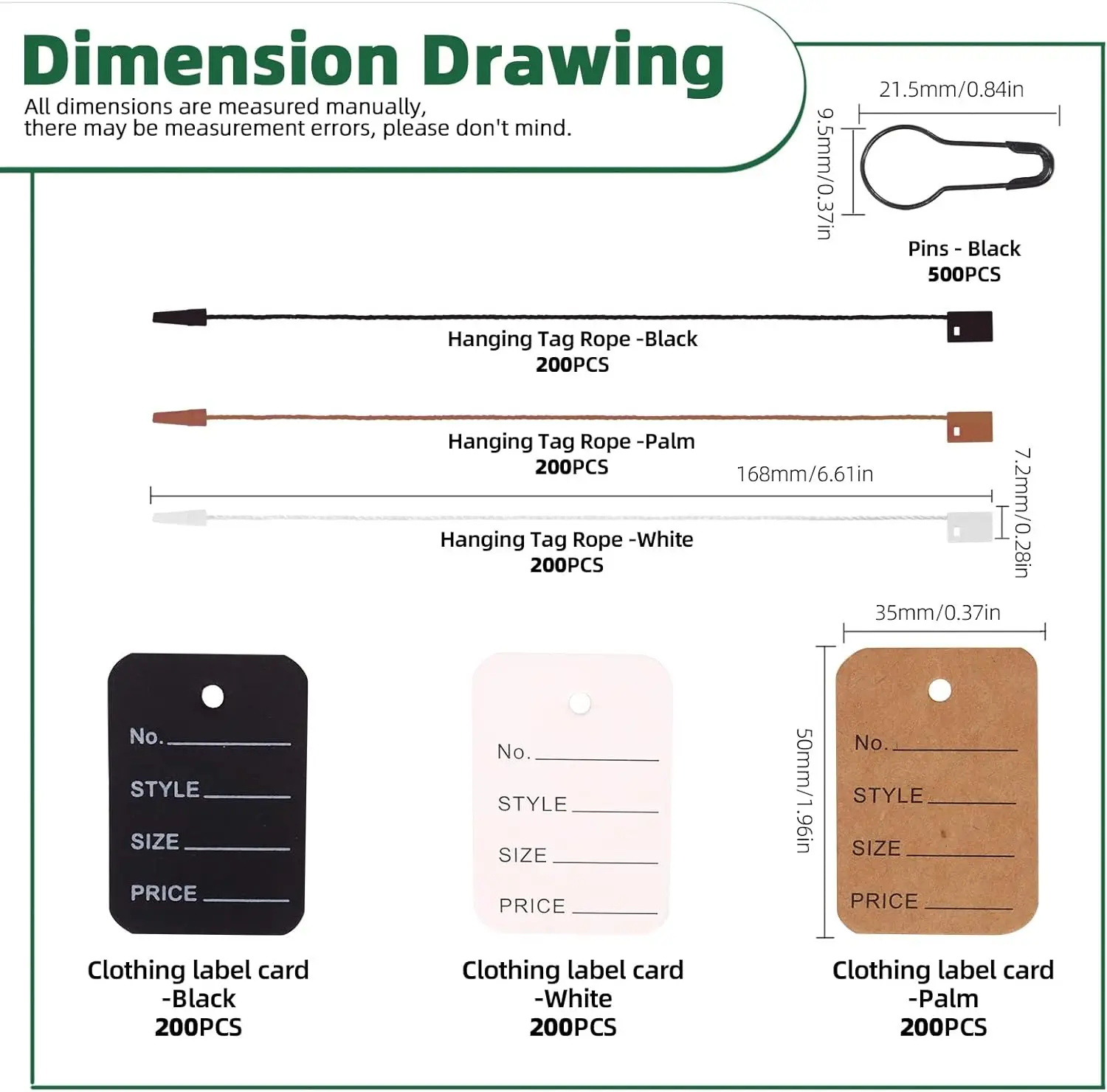 Clothing Custom Paper Hang Tag String With Black Metal Gourd Safety ...