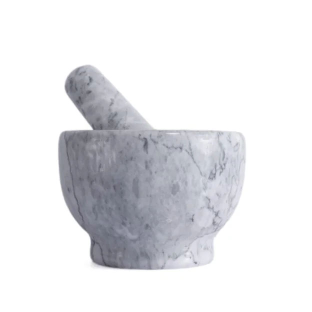 Mortar And Pestle Marble Set For Spices Pestos Seasonings Pastes
