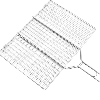 Portable BBQ Grill Net,  Barbecue Grill Basket Tools, Grill Mesh for Fish Hamburger
