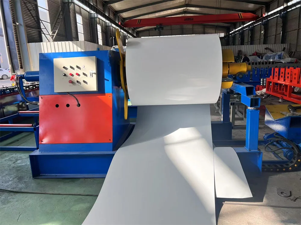 10 Tons High-Speed Automatic Decoiling Machine Hydraulic Aluminum Steel Coil Uncoiler Machine With Coil Car & Press Arm