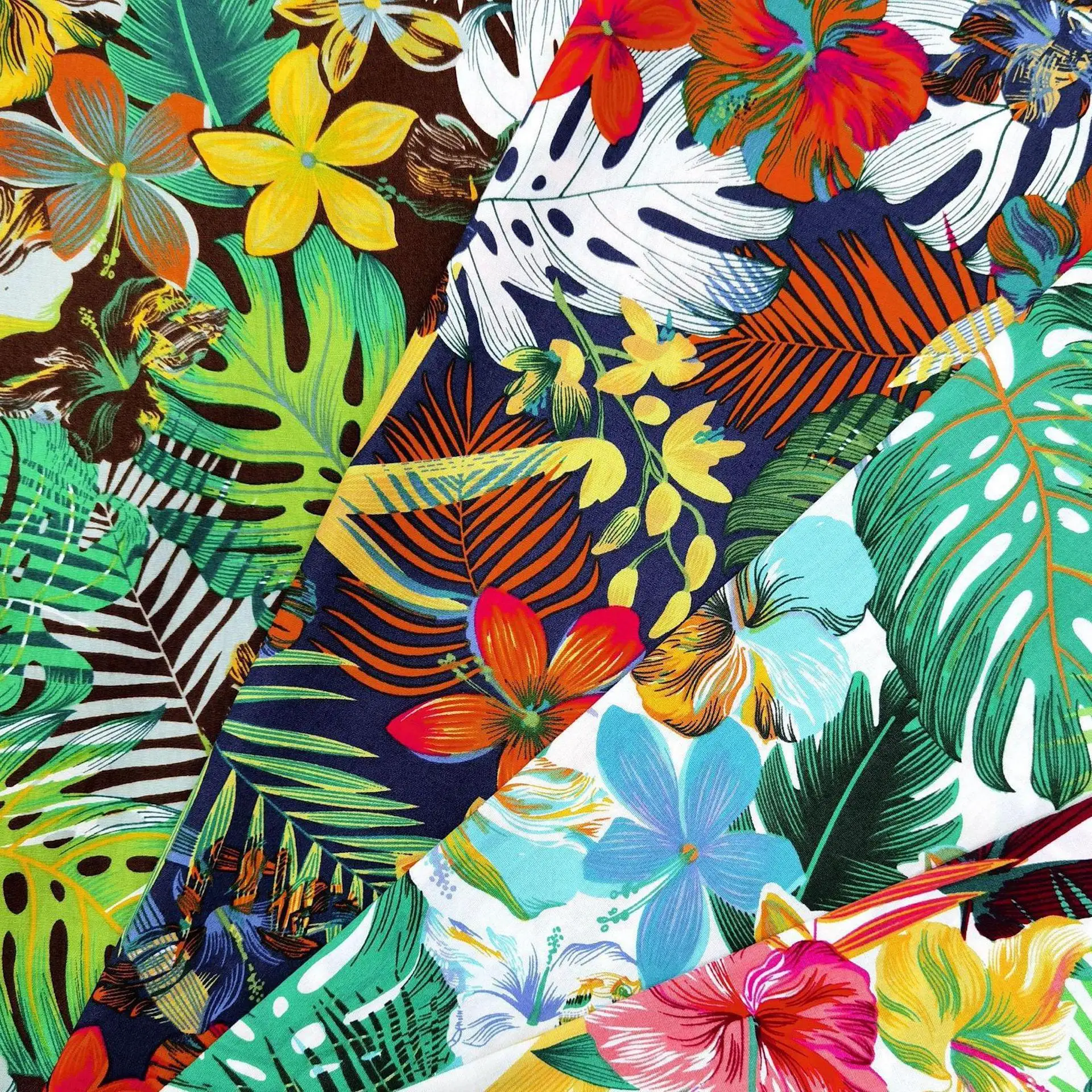 Wholesale Stock Tropical Hawaiian Style Pure Printed Leaf