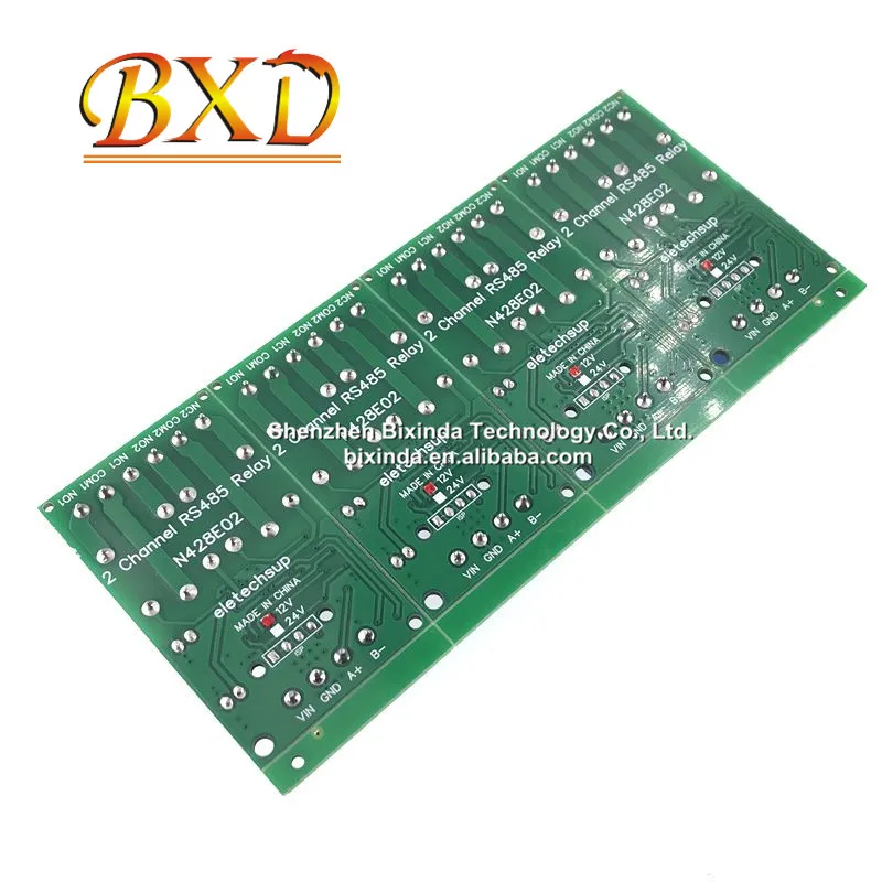 2ch 12VDC RS485 Modbus RTU Relay PC UART Serial Port Switch for Motor PLC Camera Industrial Control System N428E02