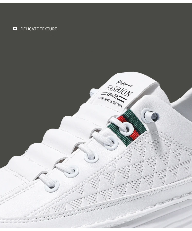 Men's Shoes Thin Breathable Casual Leather Shoes Board Shoes Fashion Soft Sole Small White