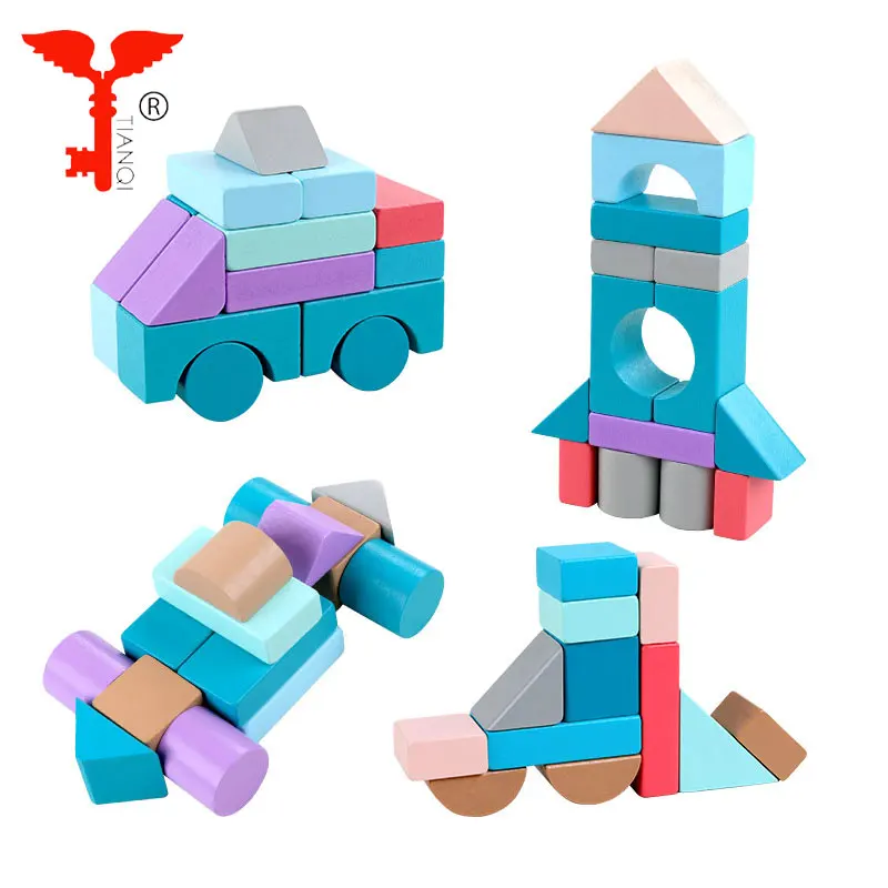 
Лидер продаж, 108 шт., образовательные деревянные строительные наборы для детей 