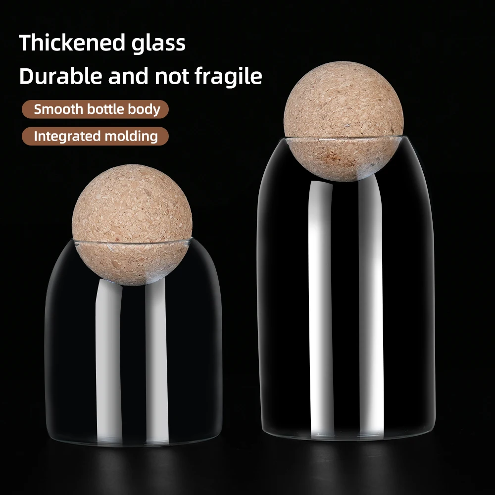 3pcs High Borosilicate Airtight Glass Spice Storage Jar Set With Cork ...