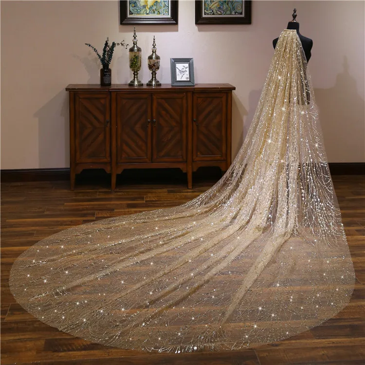 S404 2021 Wholesale Pretty Bridal Wedding Party Trailing Glitter Wedding  Champagne Gold Bridal Veils Wedding Veils Long - Buy S404 2021 Wholesale  Pretty Bridal Wedding Party Trailing Glitter Wedding Champagne Gold Bridal