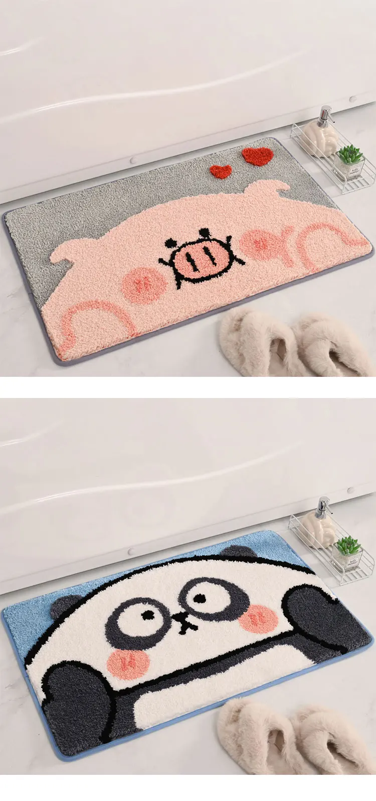 Luxury Home Decor Soft Microfiber Cotton Door Mats Memory Foam Embroidery Bath Mats For Bedroom details