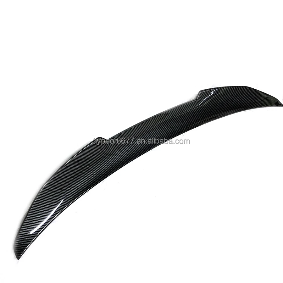product tiypeor psm style carbon fiber look rear trunk spoiler wing for bmw 4 series g22 430i g82 m4 2021   car styling accessory-4