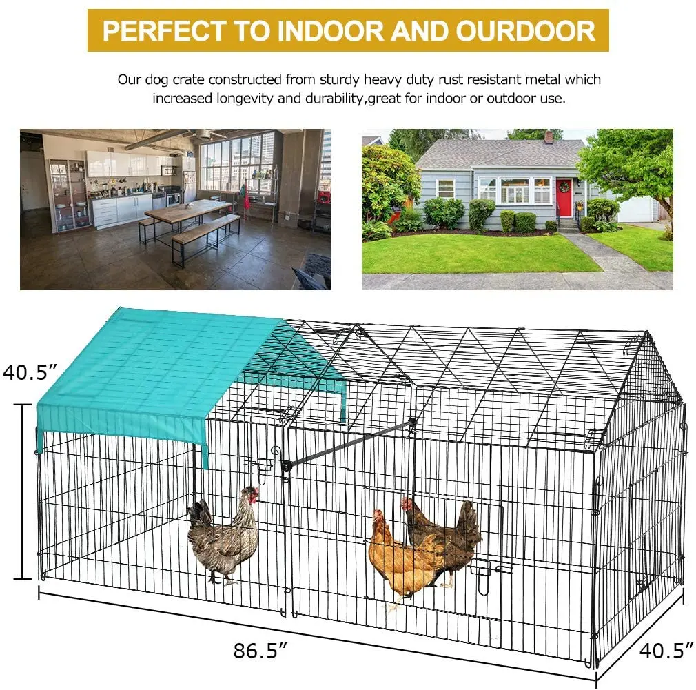 Chicken Coop Run Walk In Pet Cage House Rabbit Hen Cage Chicken Cage