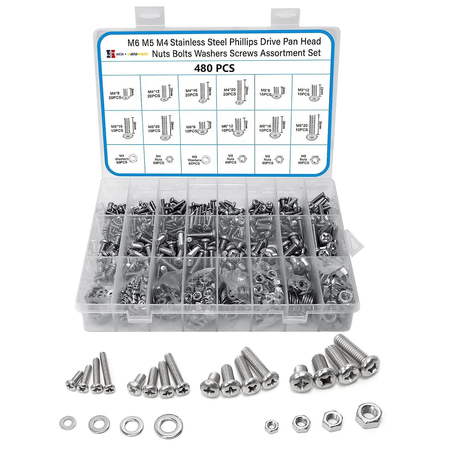 Stainless Steel Set Assorted Nuts Bolts and Flat Washers Kit, China ...