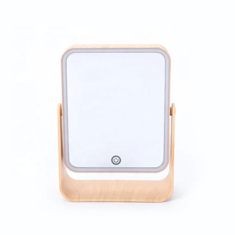 New style 150mm*220mm cosmetic mirror led plastic touch switch vanity mirror makeup