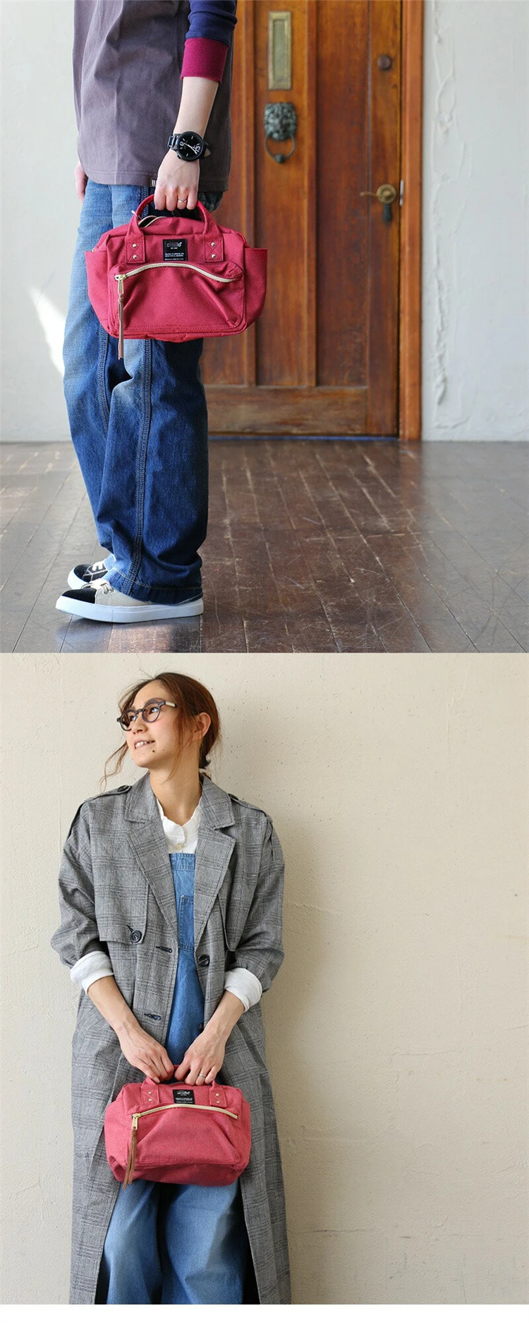 Japanese 2way Boston Shoulder Bags For Girls Female Women