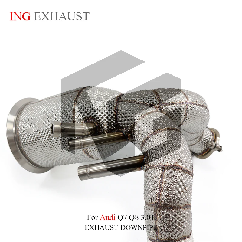ING Auto Performance Parts for Audi Q7 Q8 Downpipe 2018+ 2.0T 3.0T Stainless Steel 304 Exhaust Pipe
