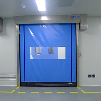PVC Fabric Clean Room Door Self-Repair Zipper High Speed Door with 304ss Door Frame