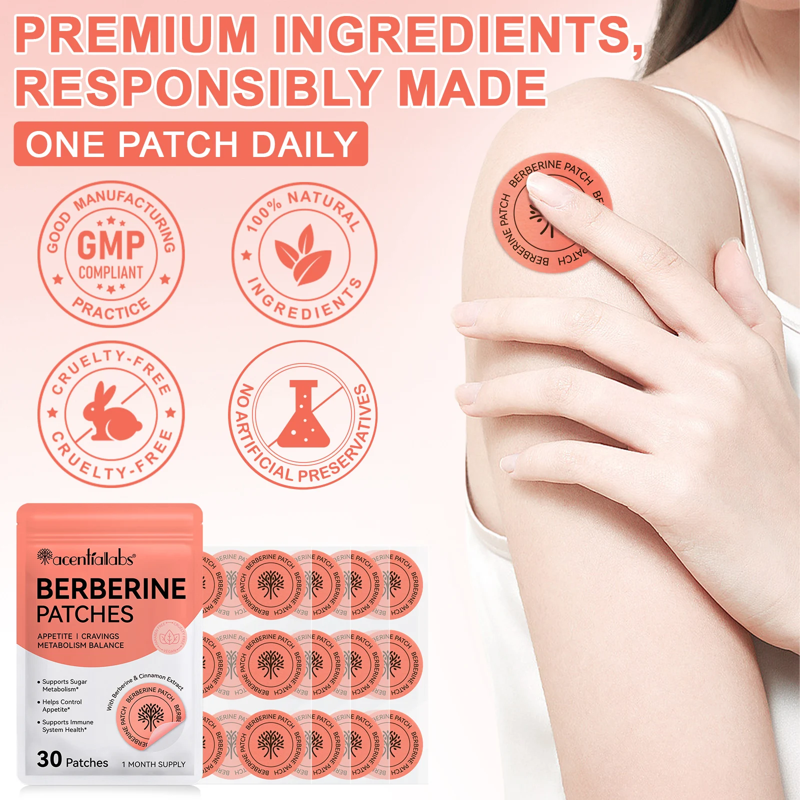 アセンシャルラボ 30枚入り ベルベリンエキス経皮吸収パッチ 免疫 Berberine Patch 30枚入り×7袋