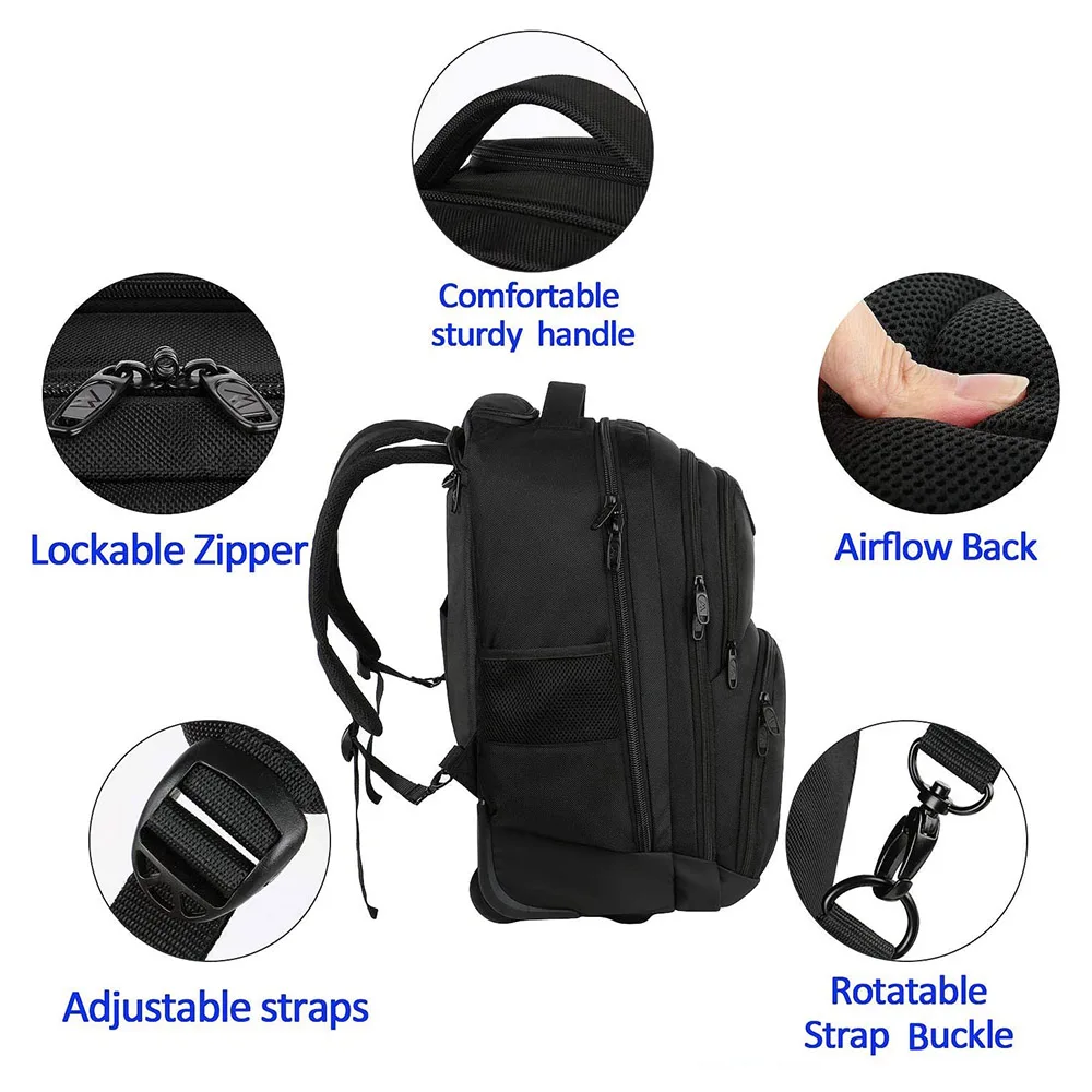 Sac à dos à roulettes pour adultes, sac de voyage à roulettes pour  ordinateur portable, collège, Business